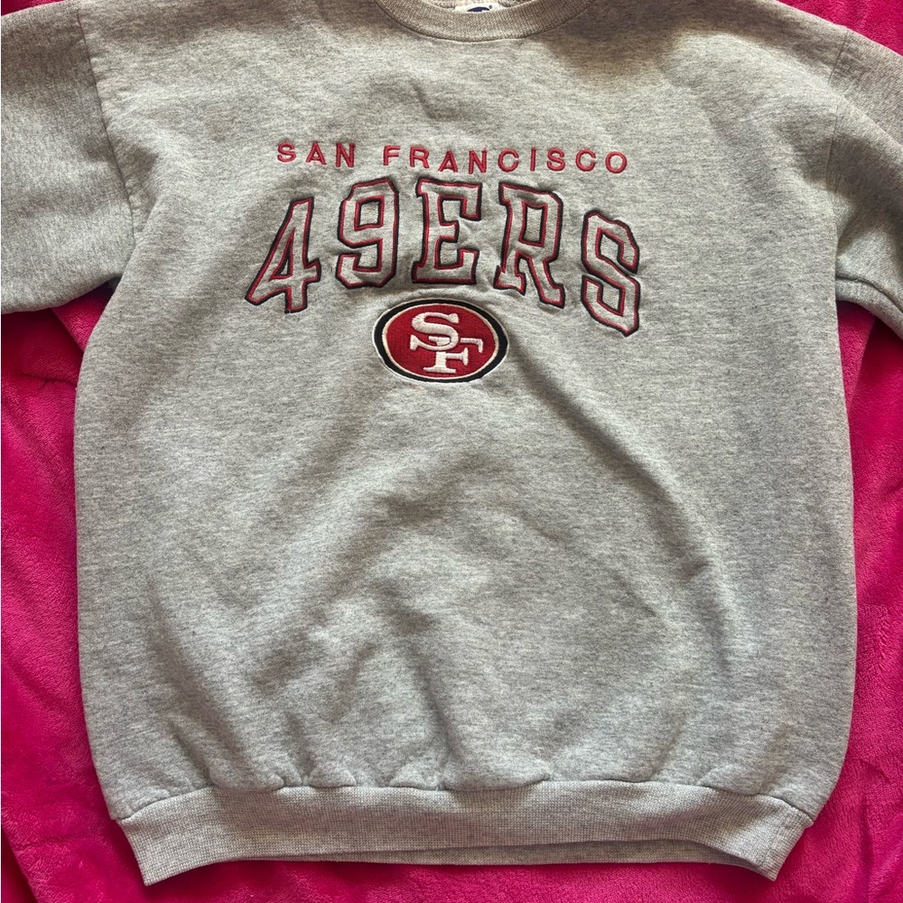 Vintage Champion Gray San Francisco 49ers Crewneck Sweater